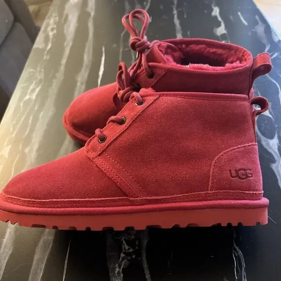 UGG Neumel Red Chukka Mens Size US 8, EU 41 Ankle Boots Suede Lace Up - Picture 4 of 15